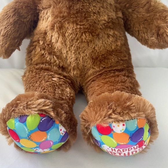 Build A Bear Happy Birthday Teddy Bear 17" Brown Plush Stuffed Balloon Paw - Picture 3 of 7